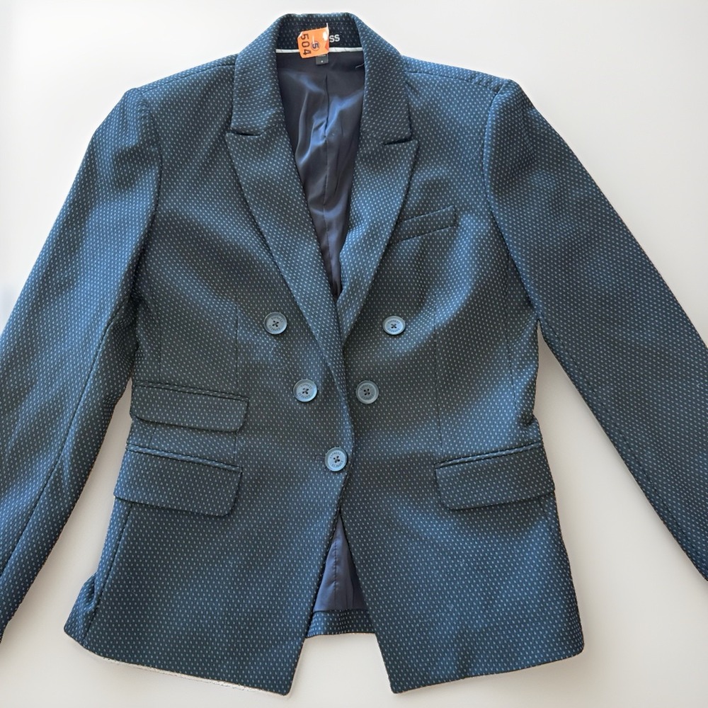 EXPRESS Collar Button Front Black Blazer Suit Jacket with Lining Women's Size 4